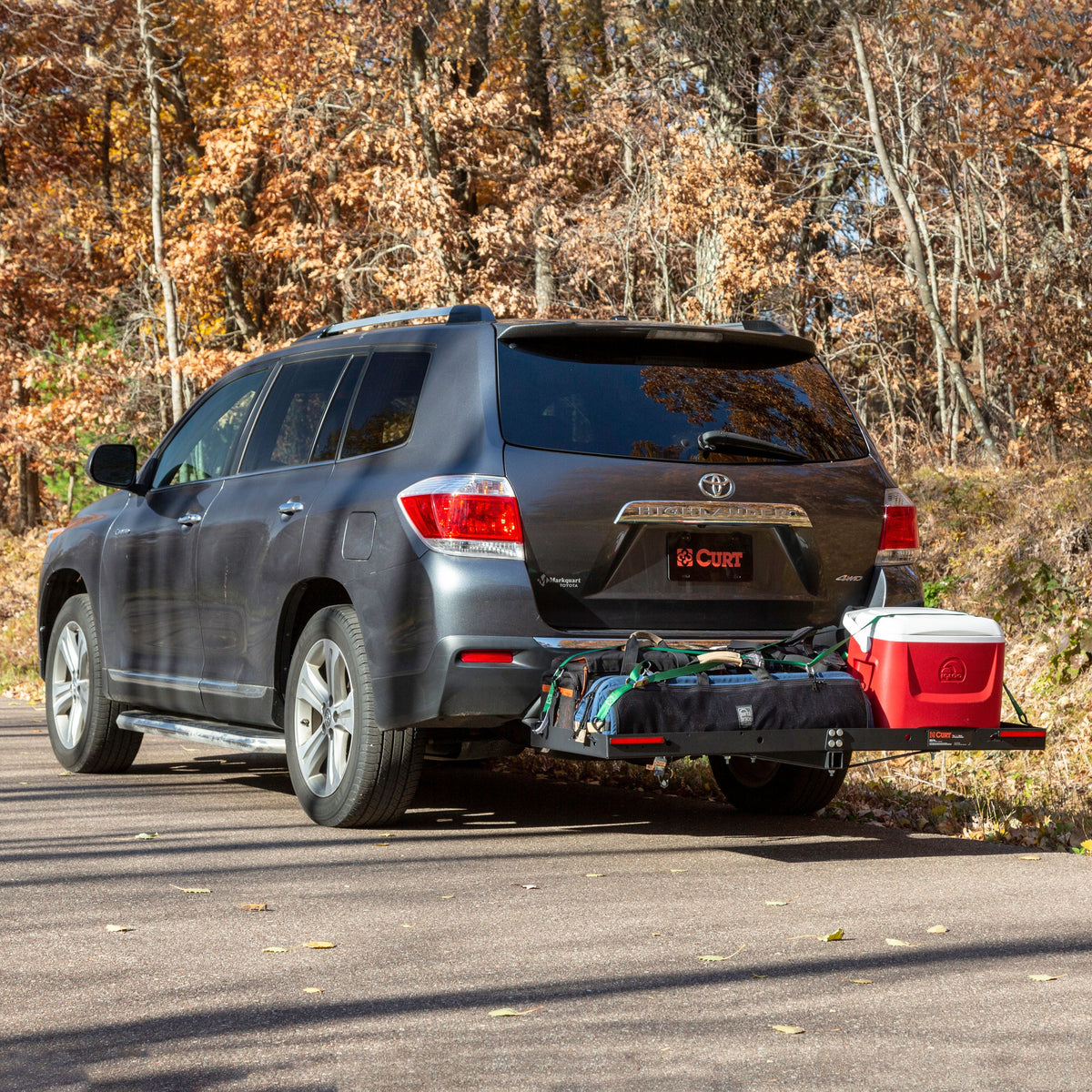 60" X 20" Black Steel Tray Cargo Carrier (Folding 2" Shank 500 Lbs.)