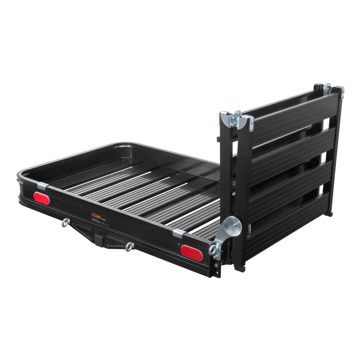 50" X 30" Black Aluminum Hitch Cargo Carrier With Ramp (Folding 2" Shank)