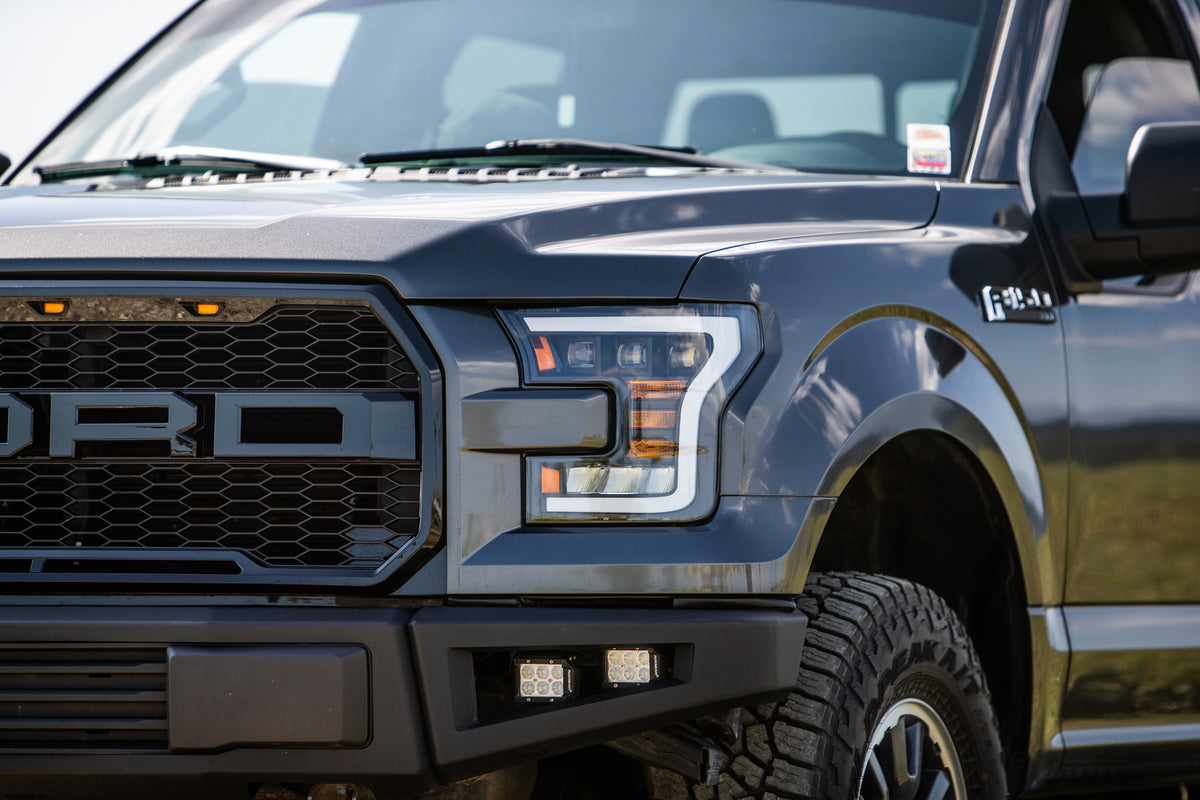 Alpha Owls 2015-2017 Ford F-150 Tri Pro LED Headlight - Black Housing