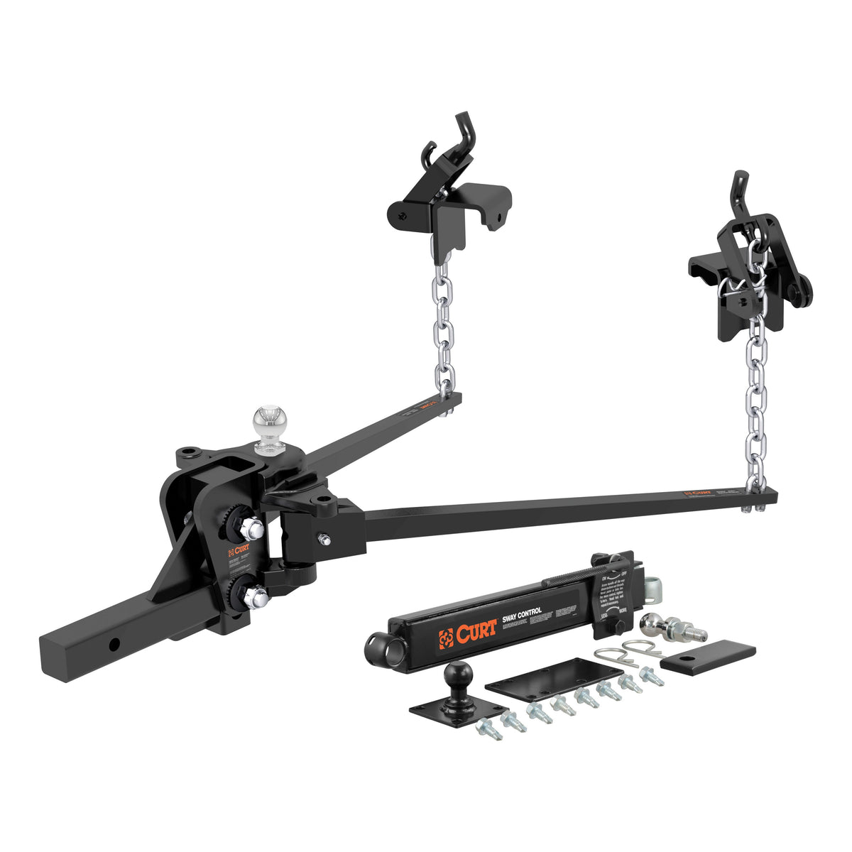 Short Trunnion Bar Weight Distribution Hitch With Sway Control (8-10K 28-3/8")
