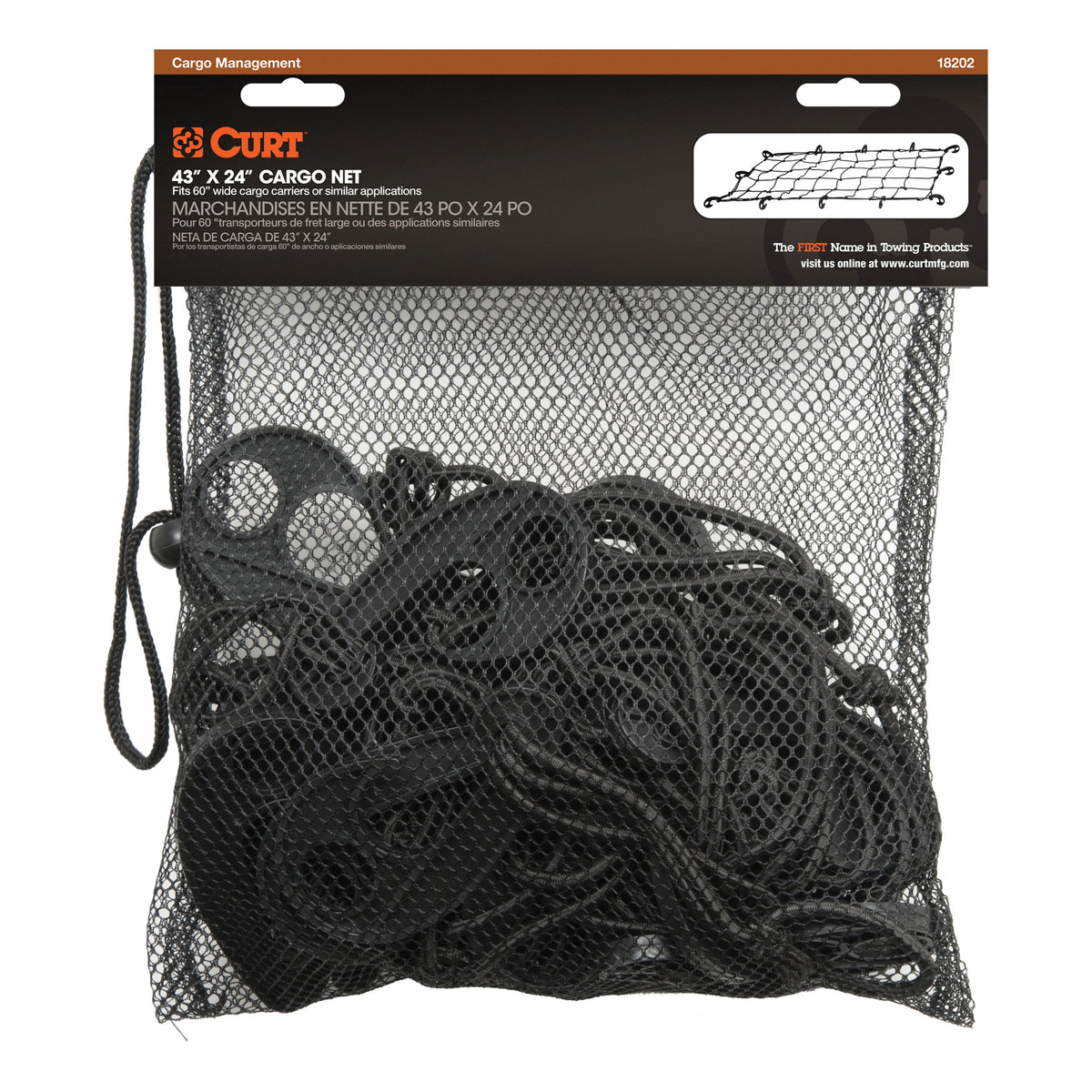 43" X 24" Elastic Cargo Net For Hitch Carrier