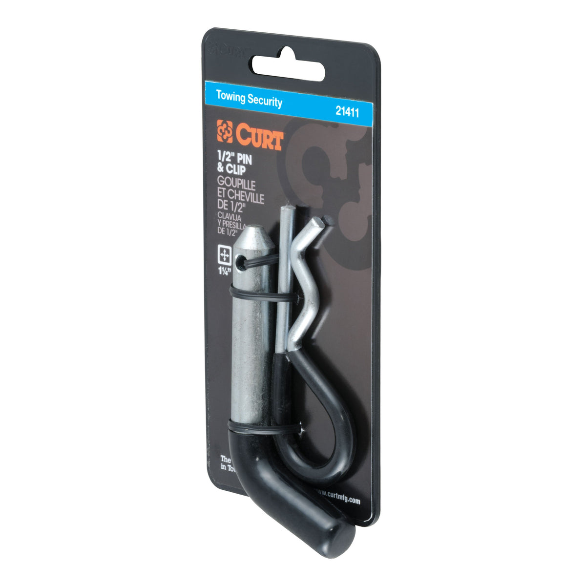 1/2" Hitch Pin (1-1/4" Receiver Zinc With Rubber Grip Packaged)