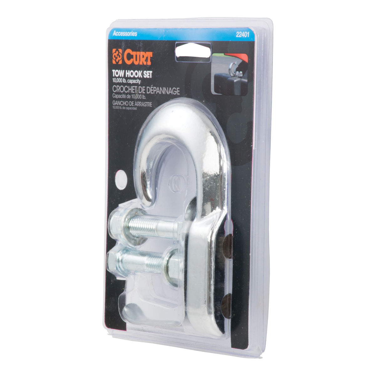 Tow Hook With Hardware (10000 Lbs. Chrome)