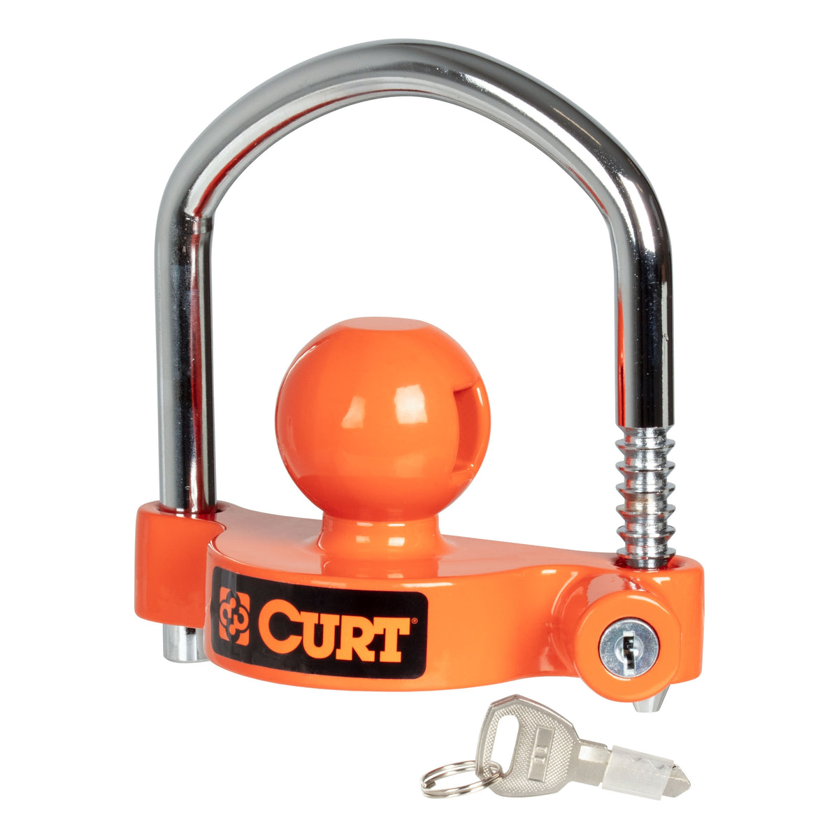 CURT 23090 Universal Trailer Coupler Lock  Bright Orange  Fits Couplers With 1-7/8"  2" Or 2-5/16" Ball Diameter