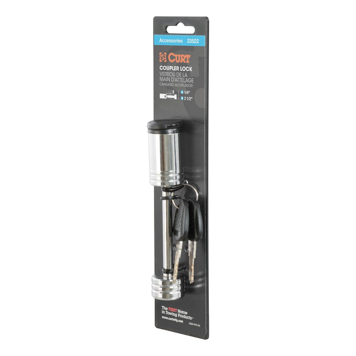 Coupler Lock (1/4" Pin 2-1/2" Latch Span Barbell Chrome)
