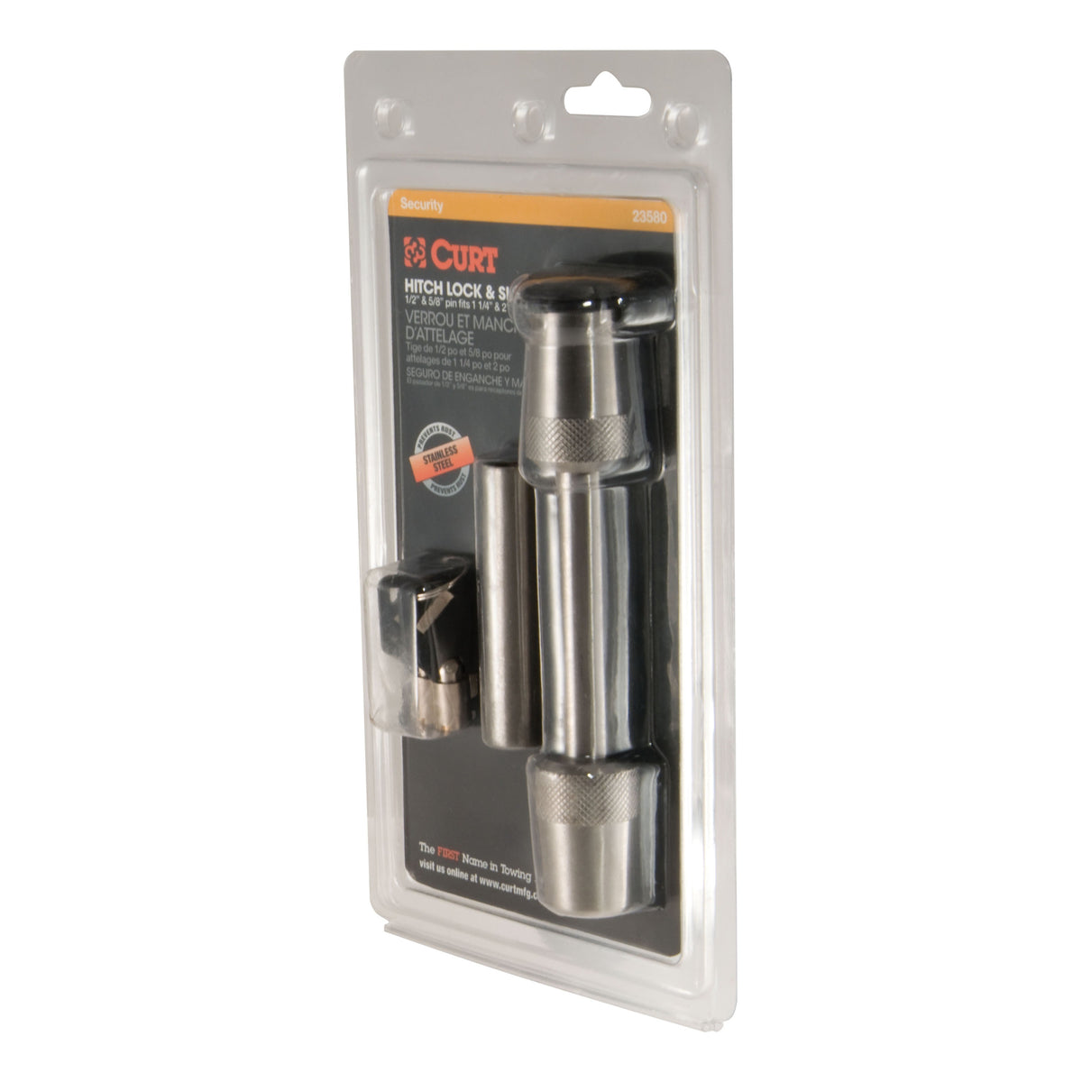 1/2" Hitch Lock With 5/8" Adapter (1-1/4" Or 2" Receiver Barbell Stainless)