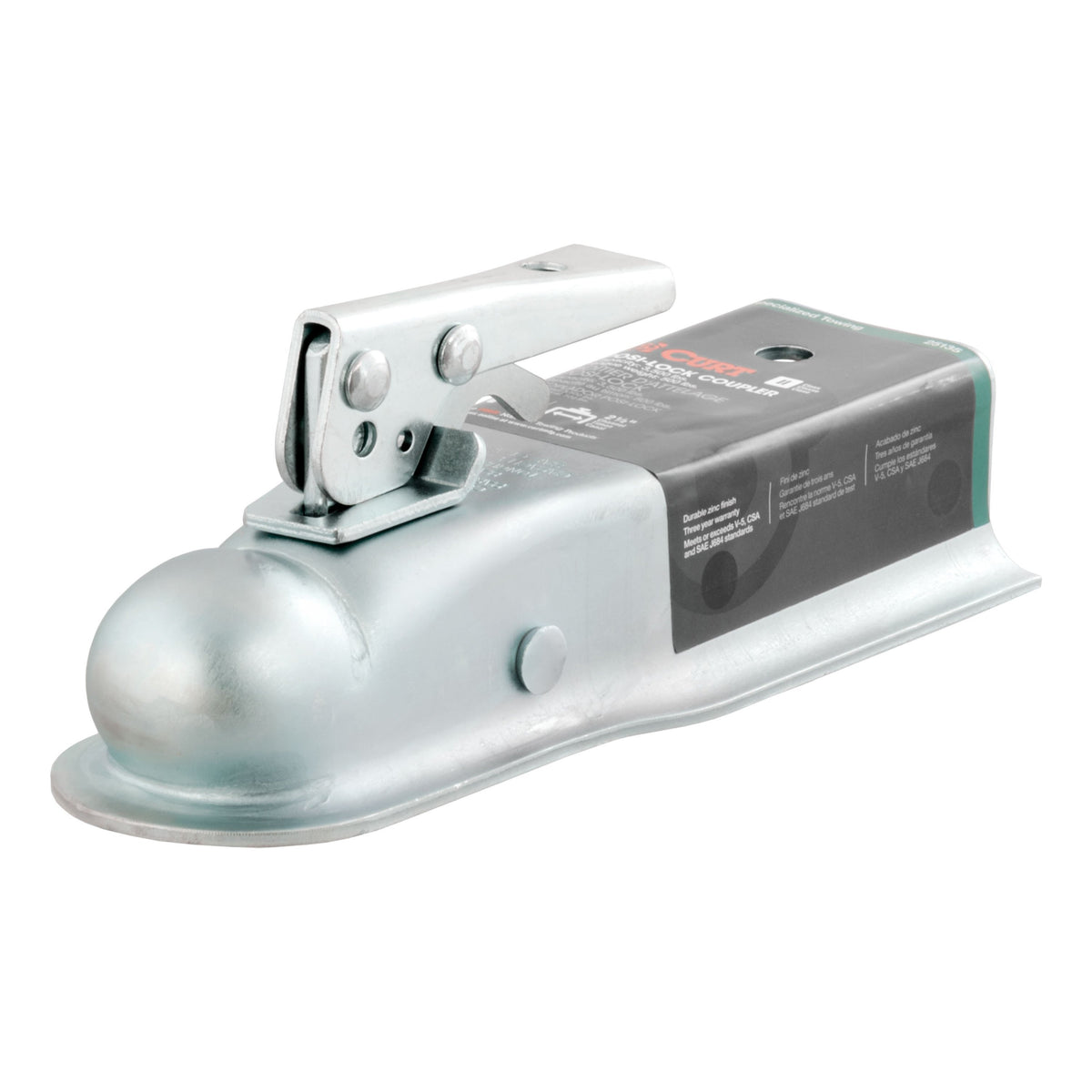 2" Straight-Tongue Coupler With Posi-Lock (2-1/2" Channel 3500 Lbs Zinc)