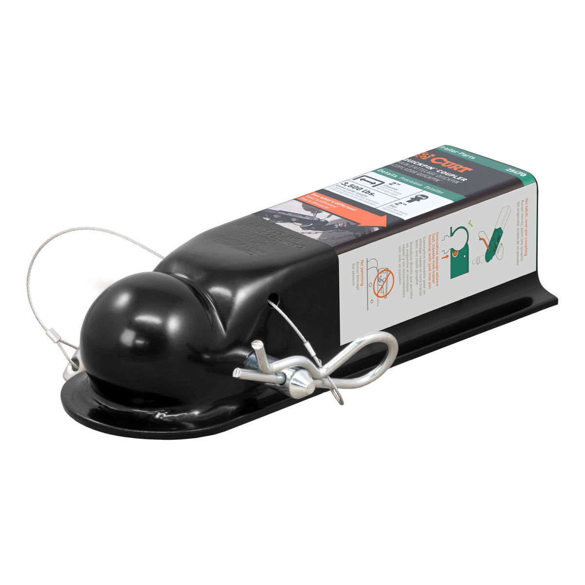 QuickPin No-Latch 2" Trailer Coupler (2" Channel 3500 Lbs)