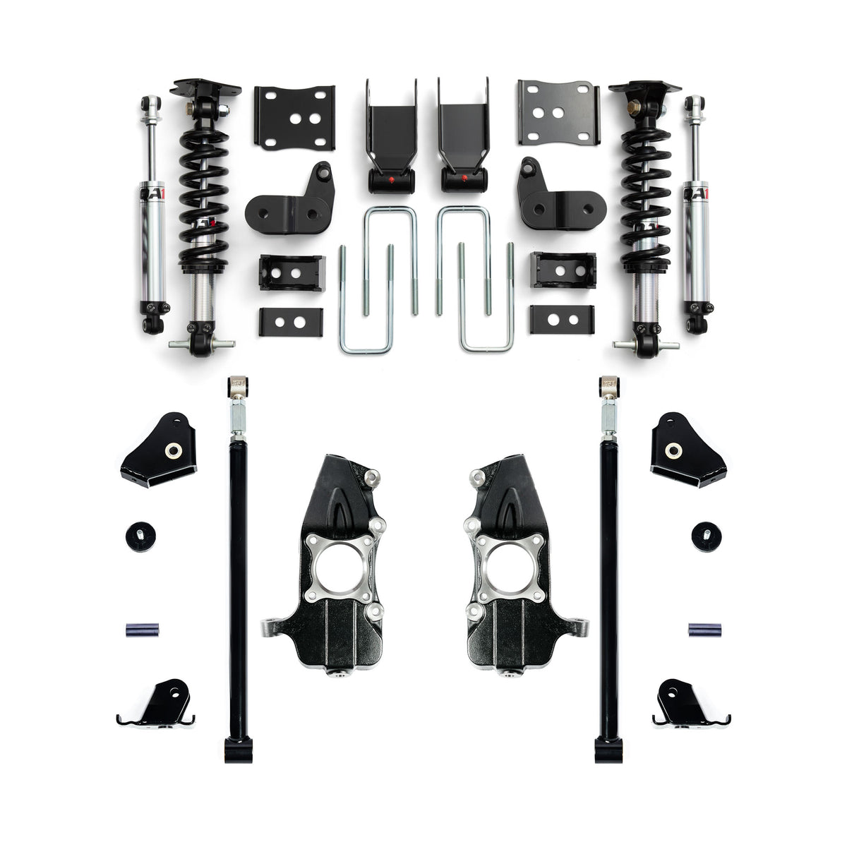 QA1 LK12-FF05 5/5 Lowering Kit W/Spindles And Traction Bars Double Adjustable