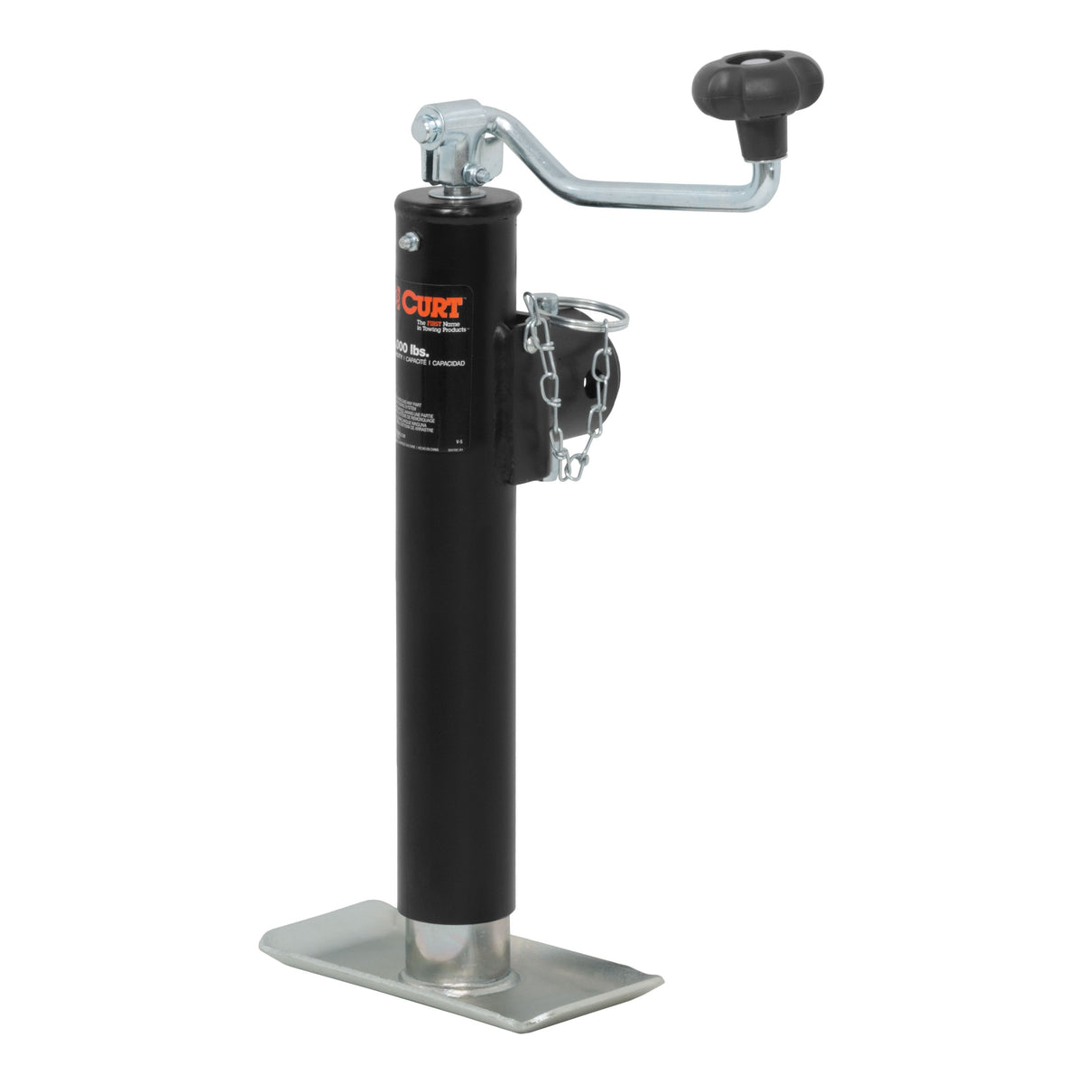 Pipe-Mount Swivel Jack With Top Handle (2000 Lbs 10" Travel)