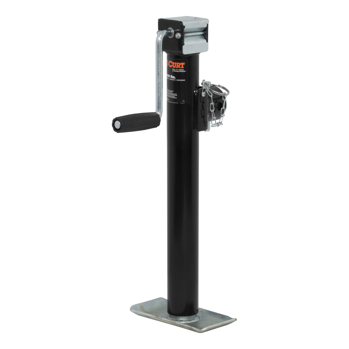Pipe-Mount Swivel Jack With Side Handle (2000 Lbs 15" Travel)