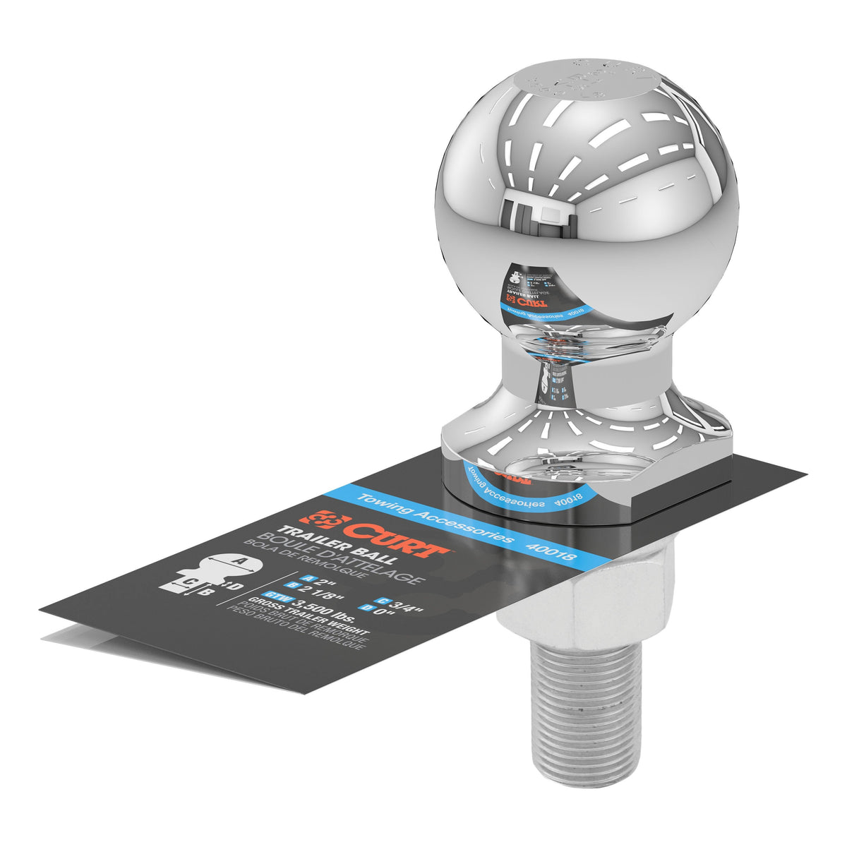 2" Trailer Ball (3/4" X 2-1/8" Shank 3500 Lbs. Chrome)