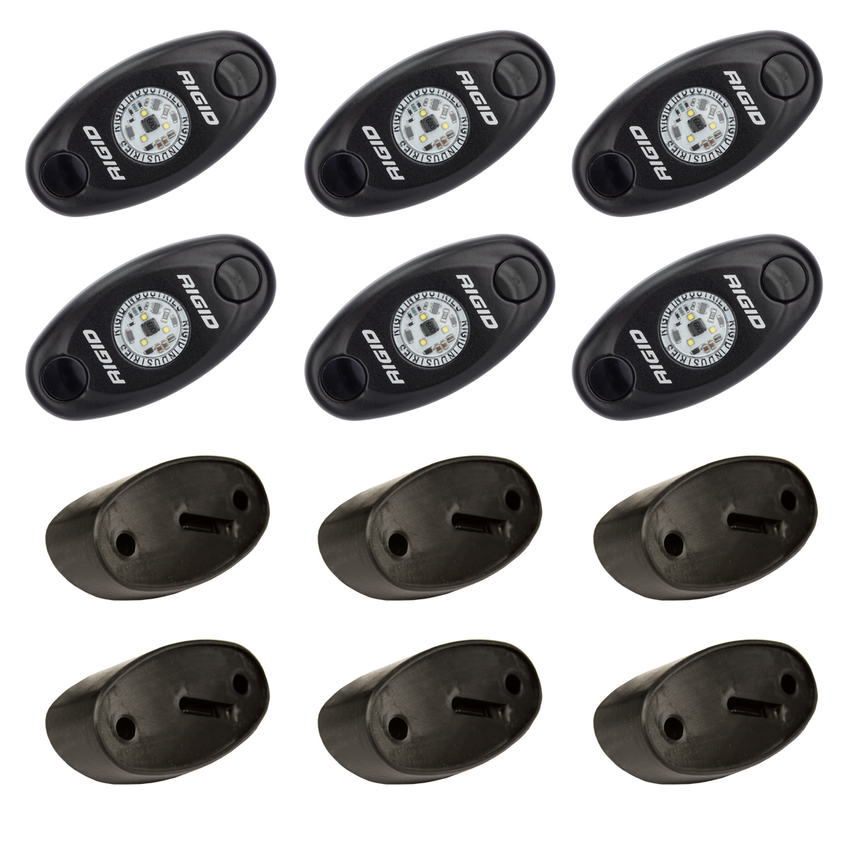 RIGID A-Series LED Universal Rock Light Kit High Power Amber Set Of 6