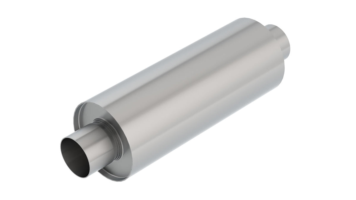 XR-1® Multi-Core Racing Muffler 3" Center Inlet/ 3" Center Outlet 6.25" Round X 16" Long Body Rotary Engine Equipped Vehicles Part # 400373