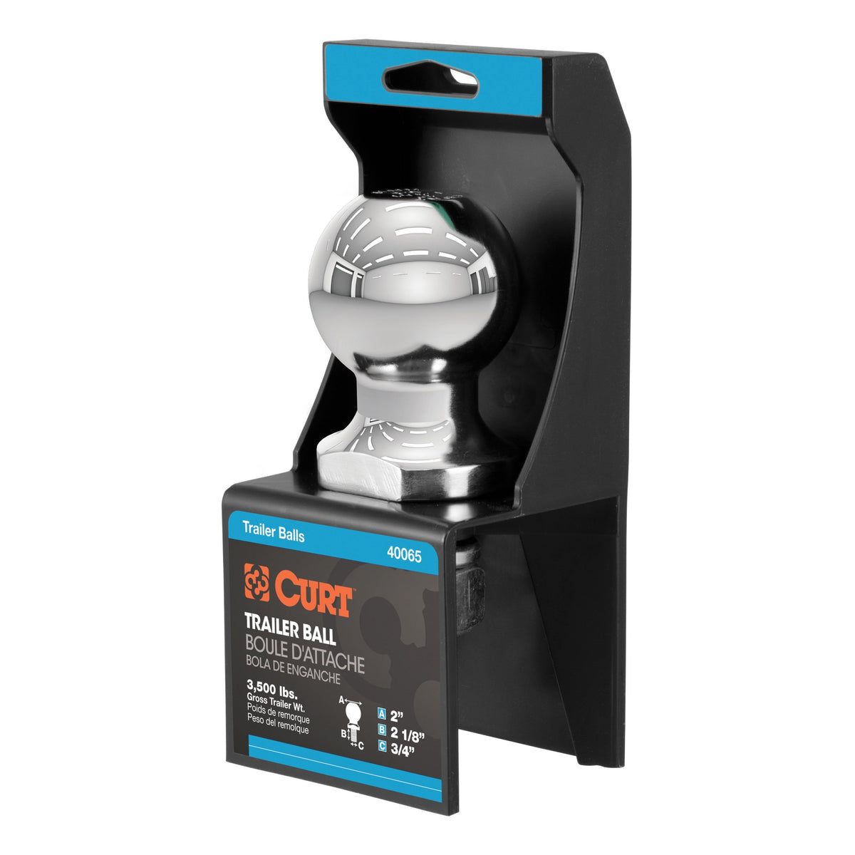 2" Trailer Ball (3/4" X 2-1/8" Shank 3500 Lbs. Chrome Packaged)