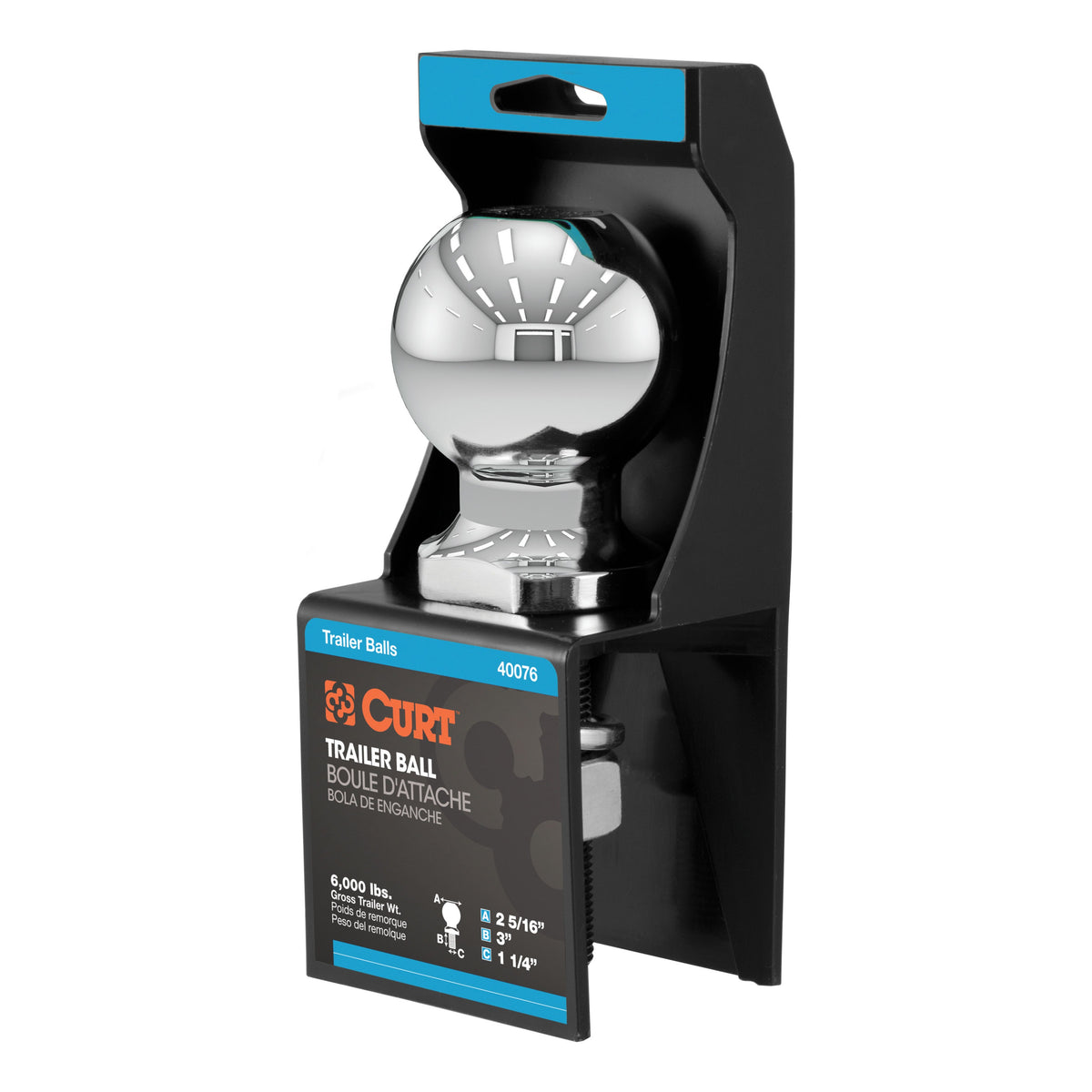 2-5/16" Trailer Ball (1-1/4" X 3" Shank 6000 Lbs. Chrome Packaged)