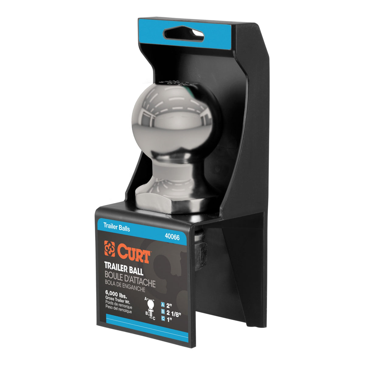 2" Trailer Ball (1" X 2-1/8" Shank 6000 Lbs. Stainless Packaged)