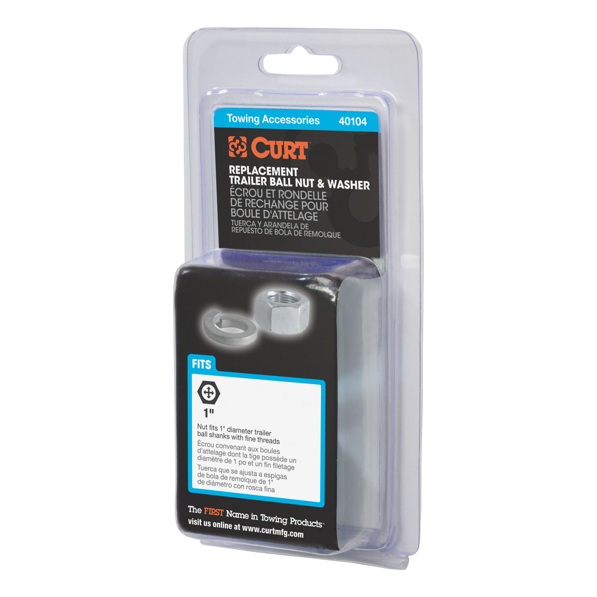 Replacement Trailer Ball Nut & Washer For 1" Shank