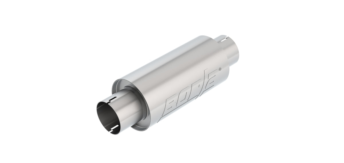 Resonator 3 In. Center Inlet/ 3 In. Center Outlet 5 In. Round X 10 In. Long Body Notched Necks