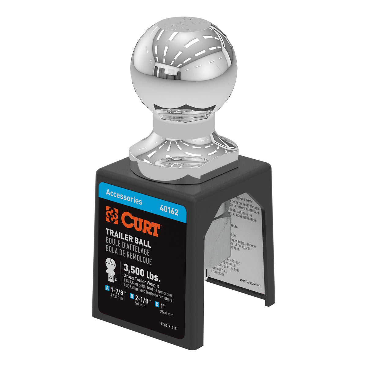 1-7/8" Trailer Ball (1" X 2-1/8" Shank 3500 Lbs. Chrome Packaged)