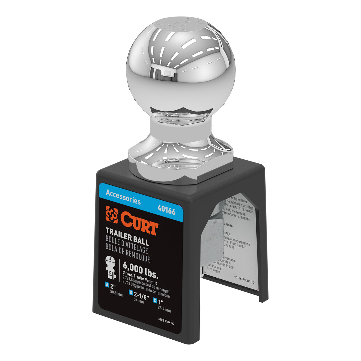 2" Trailer Ball (1" X 2-1/8" Shank 6000 Lbs. Chrome Packaged)