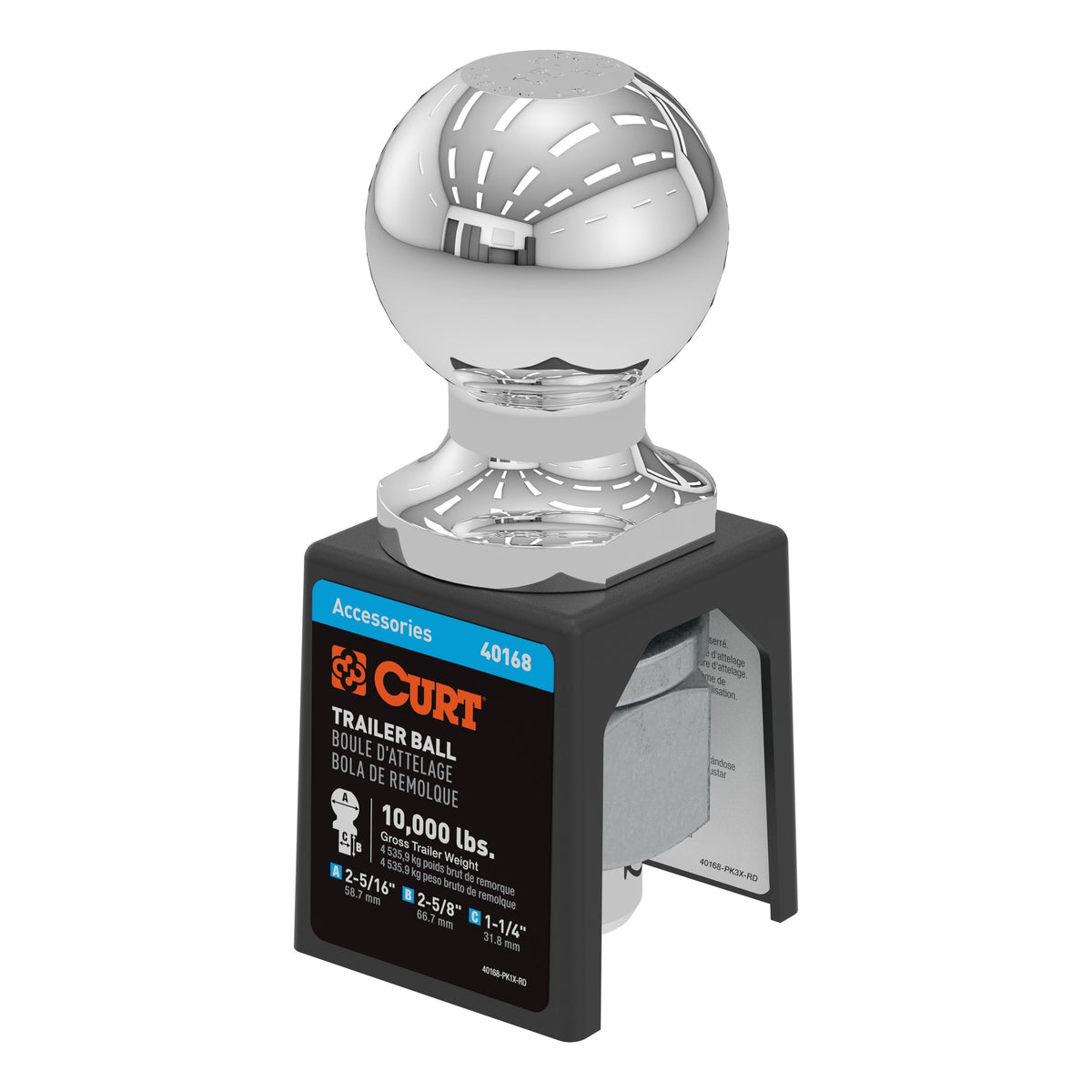 2-5/16" Trailer Ball (1-1/4" X 2-5/8" Shank 10000 Lbs. Chrome Packaged)