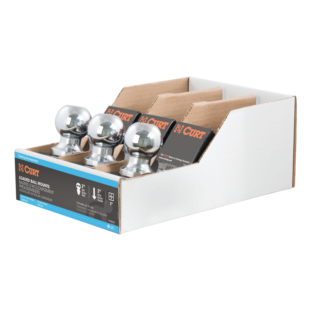 Loaded Ball Mounts With 2" Balls (2" Shank 7500 Lbs. 2" Drop 3-Pack)