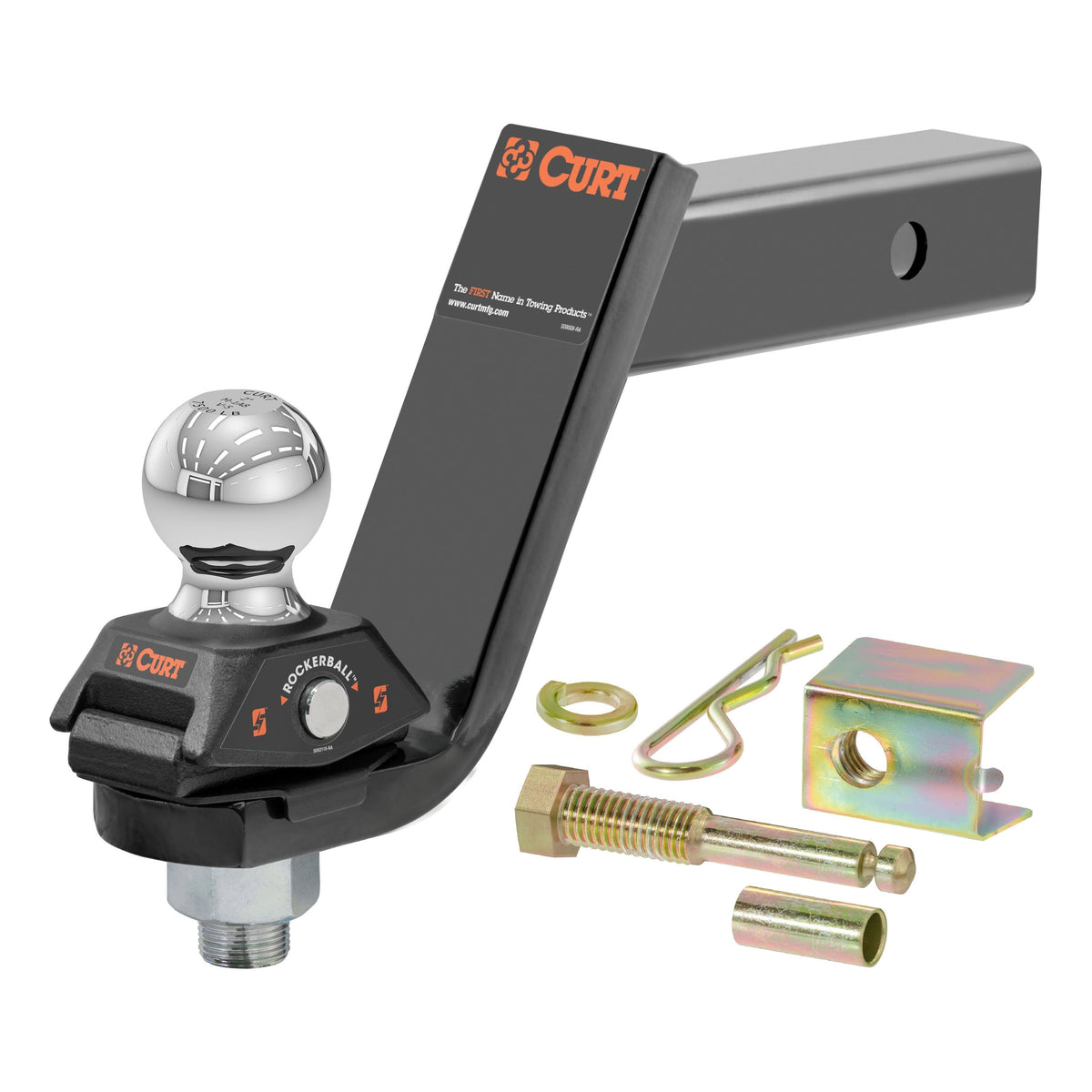 RockerBall Cushion Hitch With 2" Ball (2" Shank 7500 Lbs. 5" Drop)