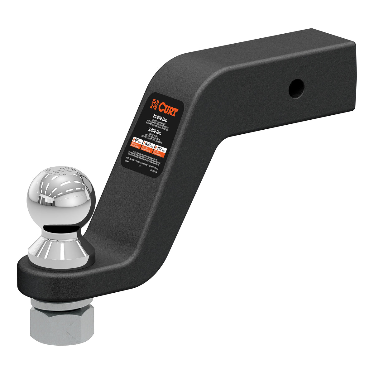Loaded Forged Ball Mount With 2-5/16" Ball (2-1/2" Shank 20000 Lbs 6" Drop)