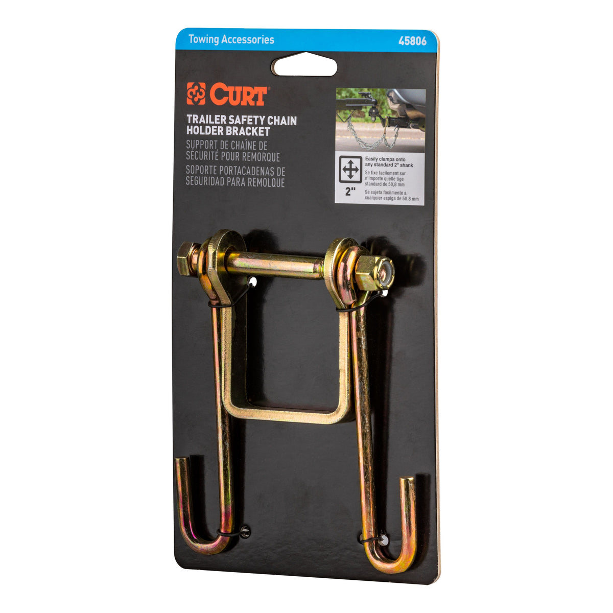 Trailer Safety Chain Holder Bracket (2" Shank)