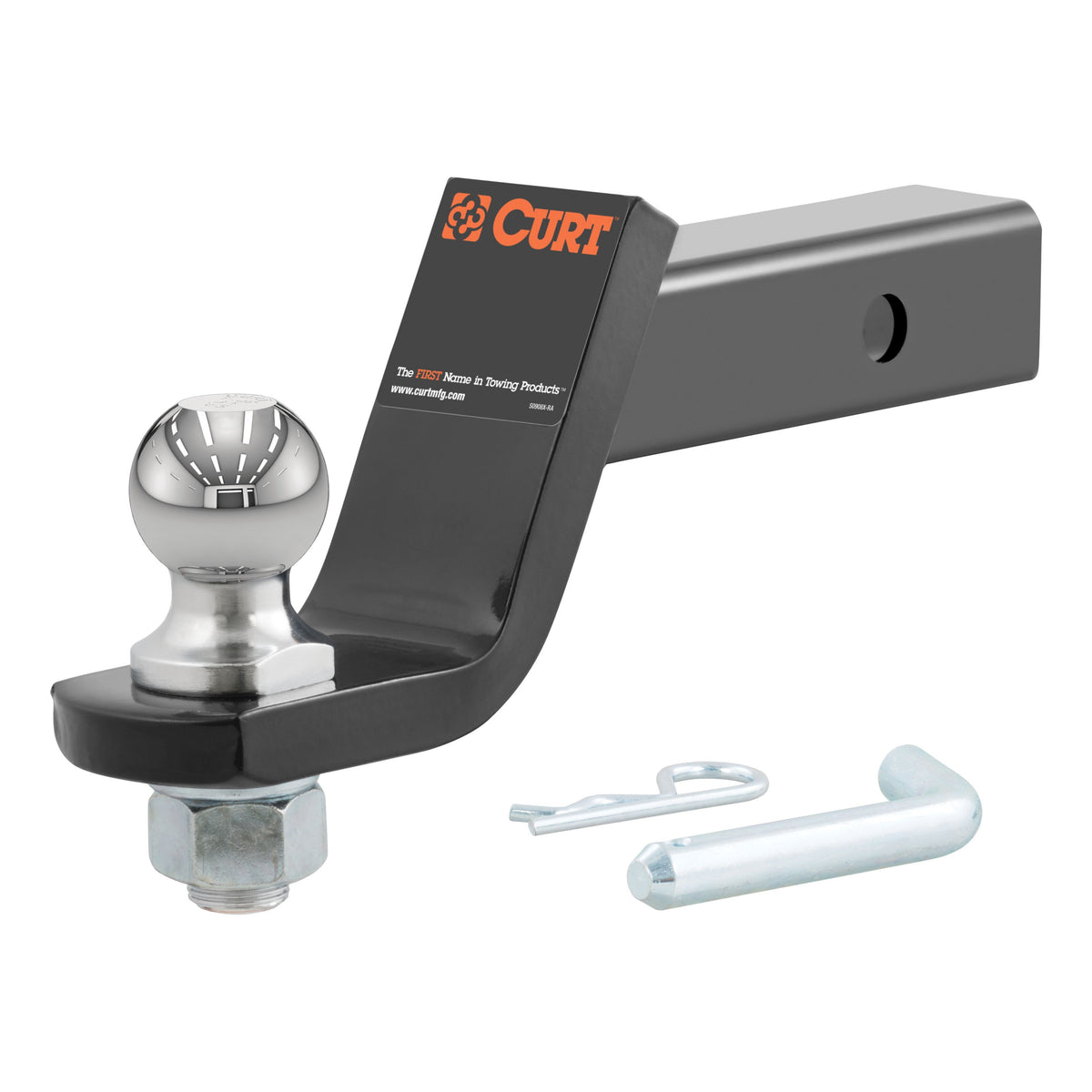 CURT 45855 Trailer Hitch Mount With 1-7/8-Inch Ball & Pin  Imported  Fits 2-Inch Receiver  3 500 Lbs  4-Inch Drop
