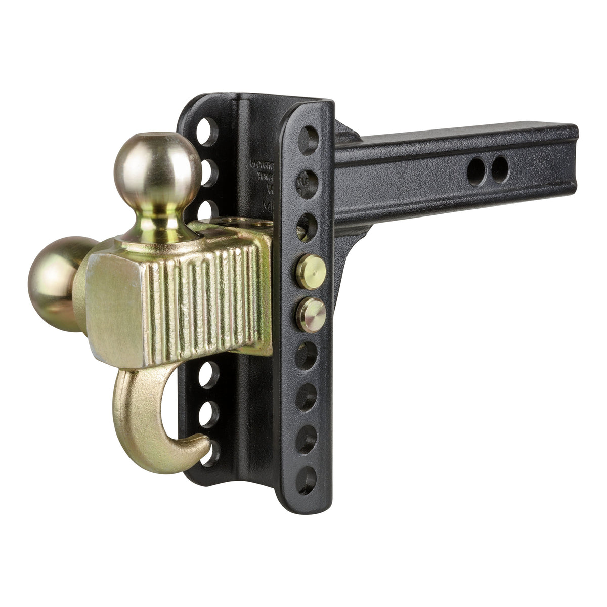 CURT 45904 Adjustable Trailer Hitch Ball Mount  Tow Hook Step  2-Inch Receiver  6-Inch Drop  2 And 2-5/16-Inch Balls  14 000 Lbs
