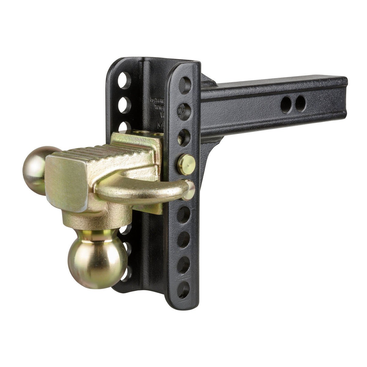 CURT 45904 Adjustable Trailer Hitch Ball Mount  Tow Hook Step  2-Inch Receiver  6-Inch Drop  2 And 2-5/16-Inch Balls  14 000 Lbs