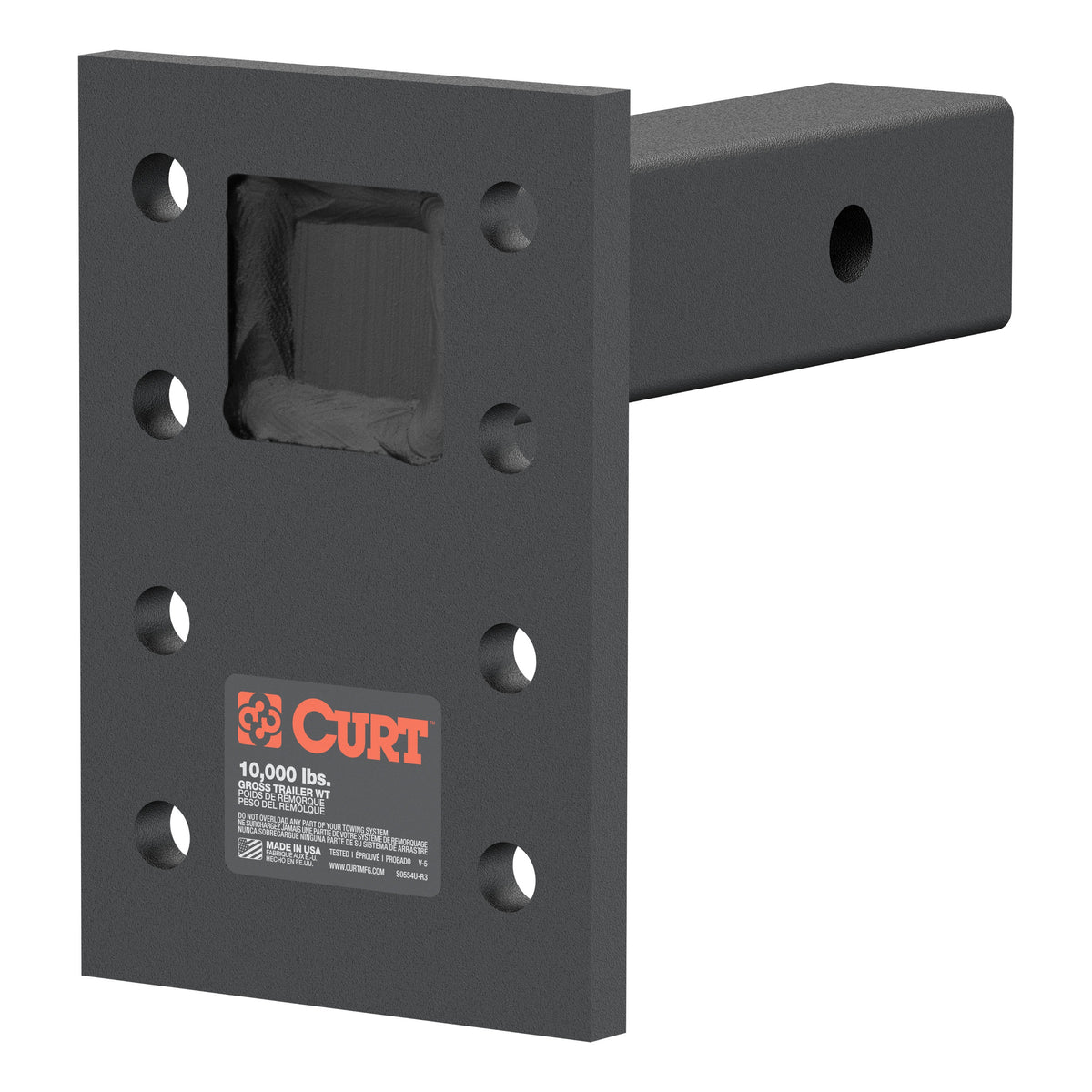 Adjustable Pintle Mount (2" Shank 10000 Lbs. 7" High 6" Long)