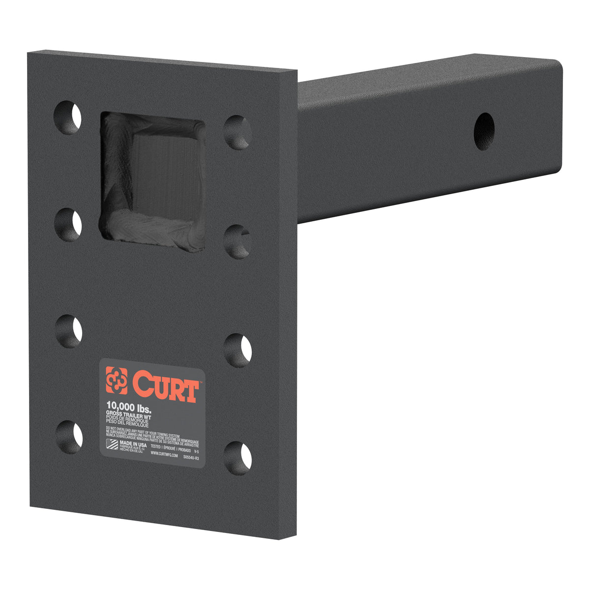 Adjustable Pintle Mount (2" Shank 10000 Lbs. 7" High 8" Long)