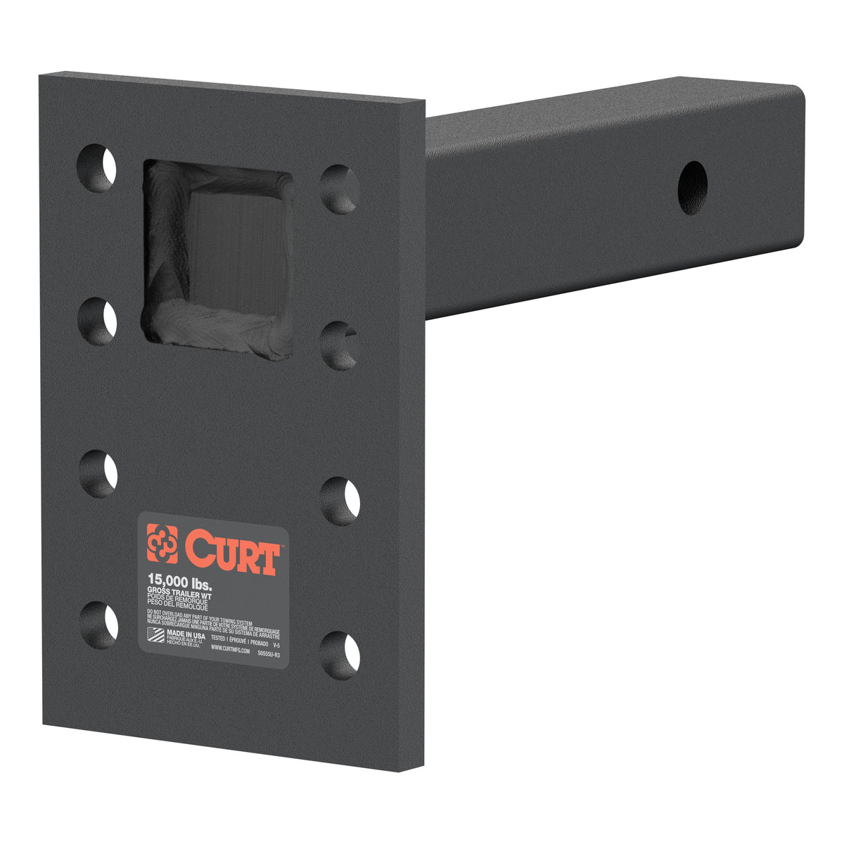 Adjustable Pintle Mount (2" Shank 15000 Lbs. 7" High 8" Long)