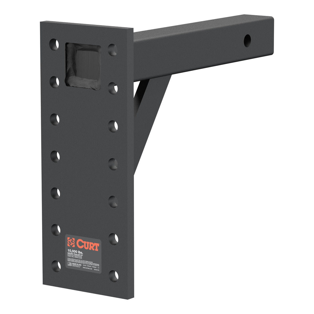 Adjustable Pintle Mount (2" Shank 10000 Lbs. 13" High 12" Long)