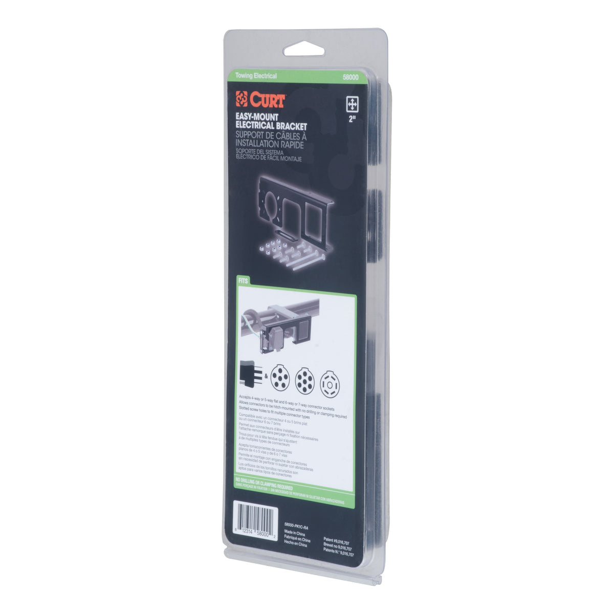 Easy-Mount Wiring Bracket For 4 Or 5-Flat & 6 Or 7-Round (2" Receiver)