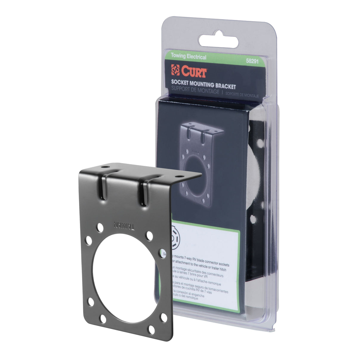 Connector Mounting Bracket For 7-Way RV Blade (Black Packaged)