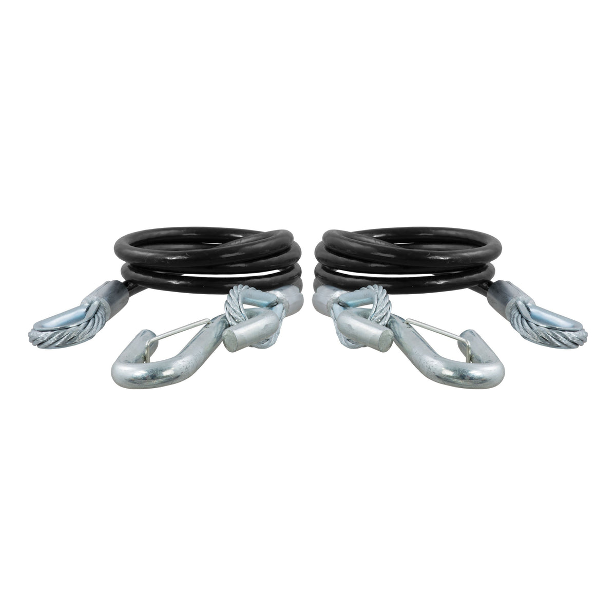 44-1/2" Safety Cables With 2 Snap Hooks (5000 Lbs Vinyl-Coated 2-Pack)