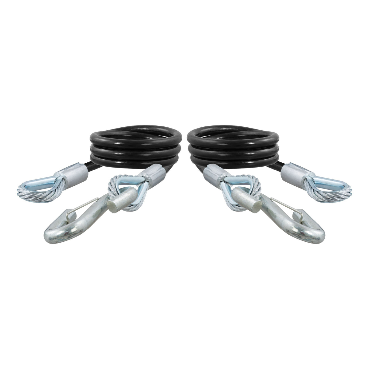 44" Safety Cables With 2 Snap Hooks (7500 Lbs Vinyl-Coated 2-Pack)