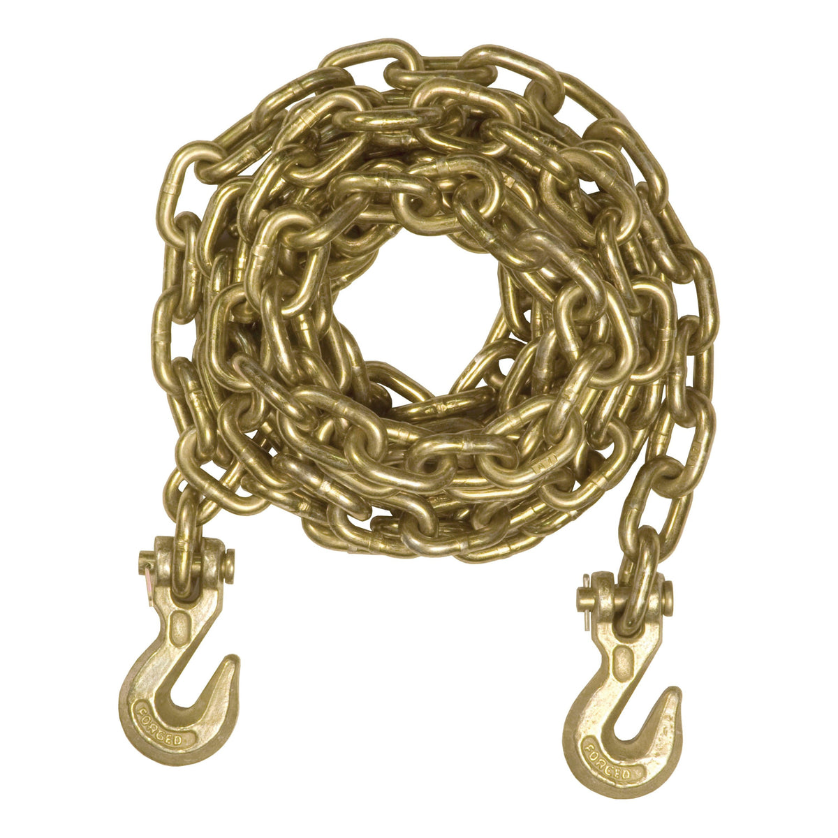 14' Transport Binder Safety Chain With 2 Clevis Hooks (18800 Lbs Yellow Zinc)