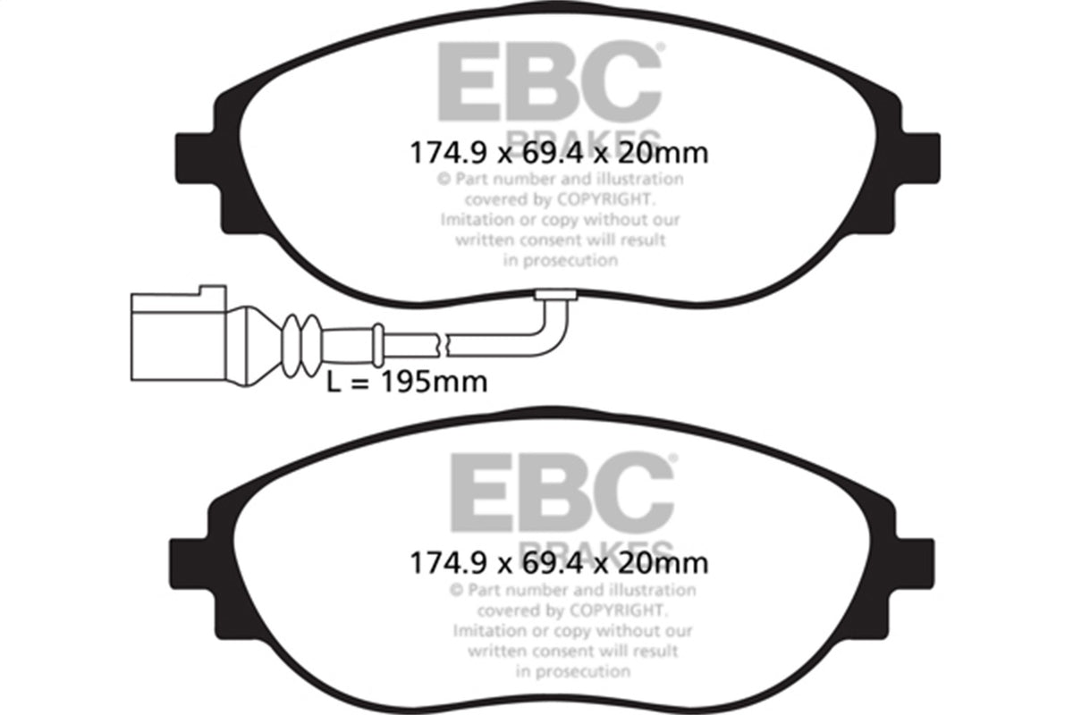 EBC Brakes - Ultimax OEM Replacement Brake Pads - UD1633
