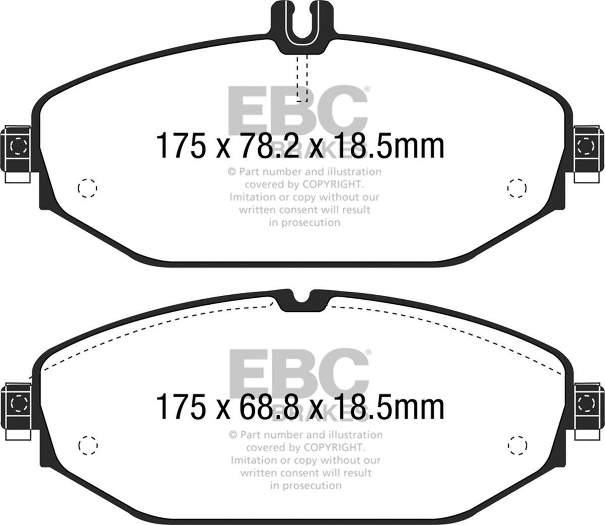 EBC Brakes - Redstuff Ceramic Low Dust Brake Pads - DP32214C